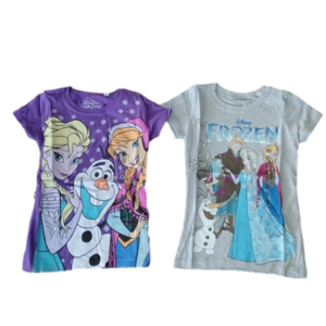 Disney FROZEN Olaf Tees T-Shirts, Purple + Gray Embellished, Size XS